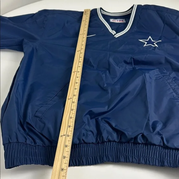Nike Dallas Cowboys NFL 90s Reversible Navy and White V-Neck Windbreaker- Size L - Picture 8 of 9